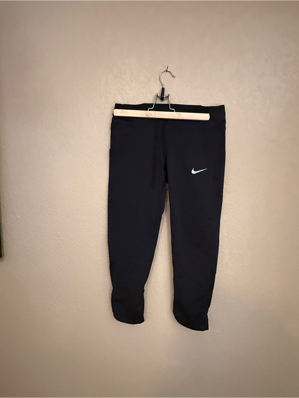 Nike Black Capri Leggings with White Swoosh